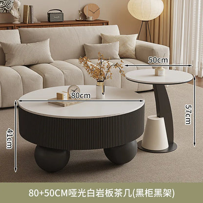 Round Designer Coffee Table Storage Nordic Aesthetic Minimalist Coffee Table Drawers Italian Simple Mesa Auxiliar Home...