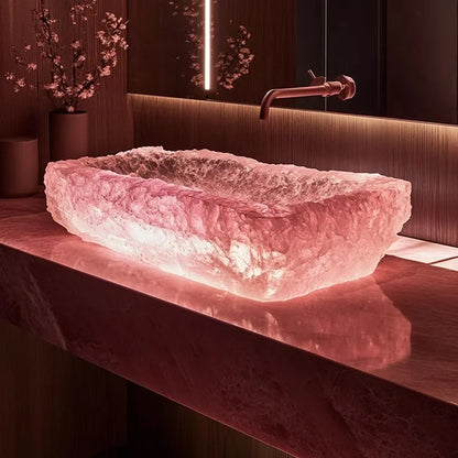 Resin dream crystal stone wash basin custom sales office model room bathroom single basin art table basin - Kimlud