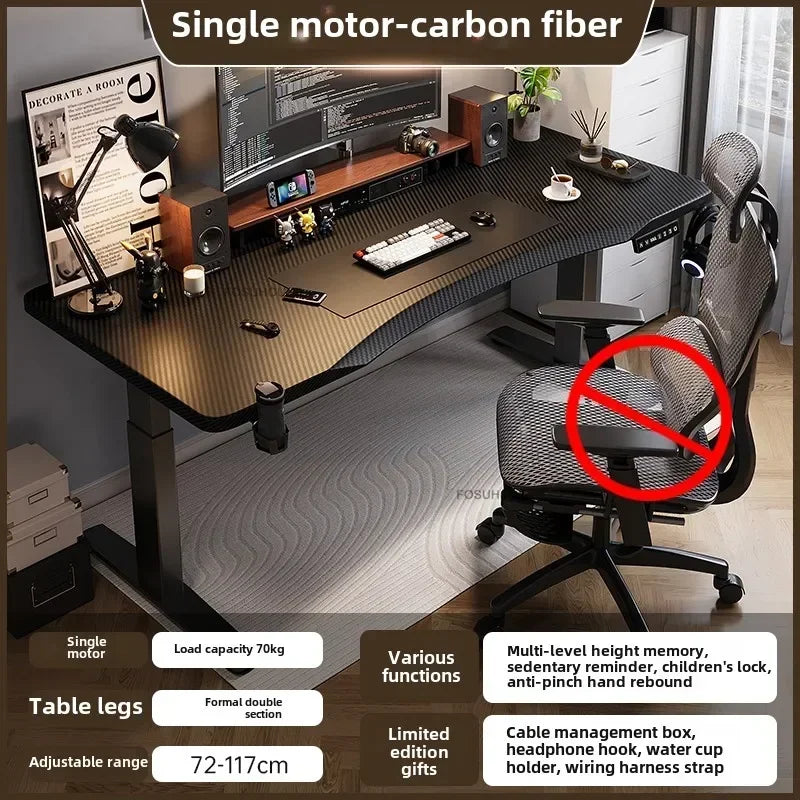 Nordic Office Computer Desks Gaming Table Smart Office Furniture Solid Wood Electric Lift Standing Table Luxury Home Study Table - Kimlud
