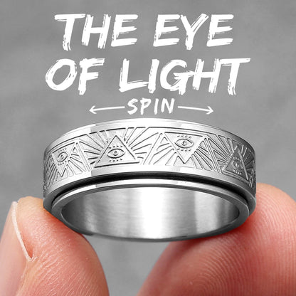 Illuminati Freemasonry Fidget Spinner Eye Stainless Steel Men Rings Punk Male Women Fashion Jewelry Creativity Gift Wholesale
