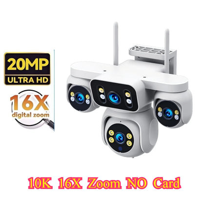 DiFang 20MP 10K 16X Zoom 4 Screens WiFi IP Camera Wireless Outdoor 4 Lens PTZ Human Auto Tracking Surveillance Cameras