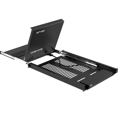 17.3" LED HDMI KVM Console 8 Port, MT-VIKI 1920*1080 Rackmount KVM Drawer for 1U 19" Server Rack,17.3 Inch LCD HDMI KVM Switch - Kimlud