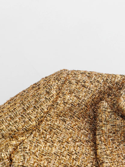 TWOTWINSTYLE Slimming Spliced Sequins Temperament Coats for Women Lapel Long Sleeves Tunic Patchwork Double Breasted Coat Female - Kimlud