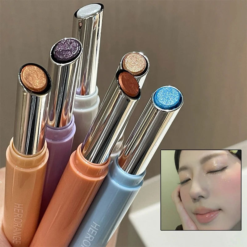 Punk Purple Glitter Eyeshadow Stick Pearlescent Highlight Shadow Stick Waterproof Lasting Shimmer Metallic Eyeshadow...