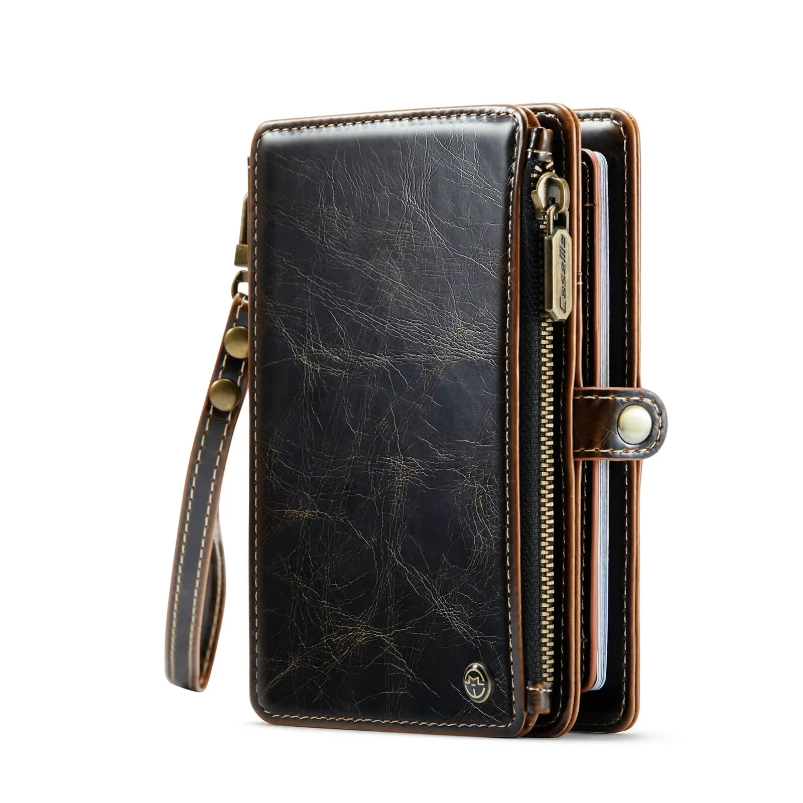 Passport Holder for Travel, Passport Case Wallet With Strap Wristlet and Zipper Wallet for Men Women Gold | Kimlud Mid...