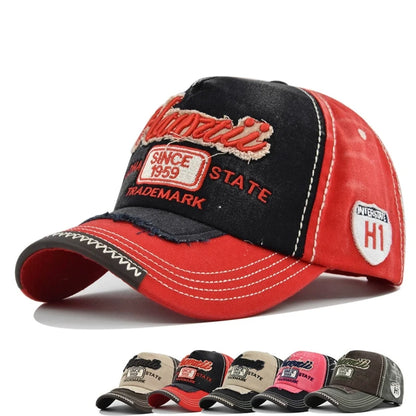 Retro Letter Embroidery Baseball Caps Letter Patch Men Women Unisex Cotton Adjustable Casual Hat Hip Hop Streetwear Sun Hats