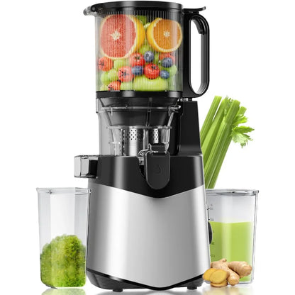 Cold Press Juicer with 5.3Inch Extra Large Feed Chute Designed for Whole Fruits and Vegetables 350W Slow Masticating Juicer Mac