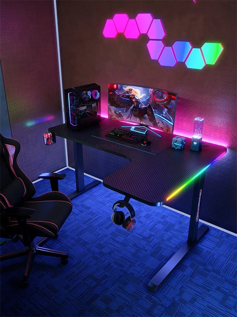 Upscale Lifting Mesa Gamer Computer Desks Simple Manmade Board Gaming Desk Light Luxury Household Bedroom E-sports Gaming Table