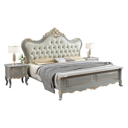 Vintage Modern Bed Multifonction Nordic Unique Queen French Bed Lounge Woode Headboard Camas Matrimonial Bedroom...