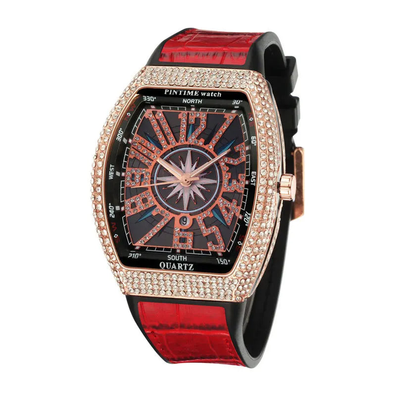 Fashion Mens Watches Men Wristwatches Automatic Quartz Man Clock Male Luxury Reloj Diamond Big Large Arabic Numeral Dial Watch