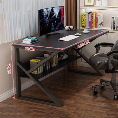 *- Factory Direct Sale Customized Home Office Furniture Upgraded Steel Frame Player Gaming Tables K-shaped Leg Computer Desk - Kimlud
