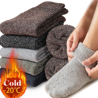 5Pairs Winter Thicken Wool Merino Socks Women Towel Keep Warm Winter Socks Cotton New Year Christmas Gift Russia Socks...