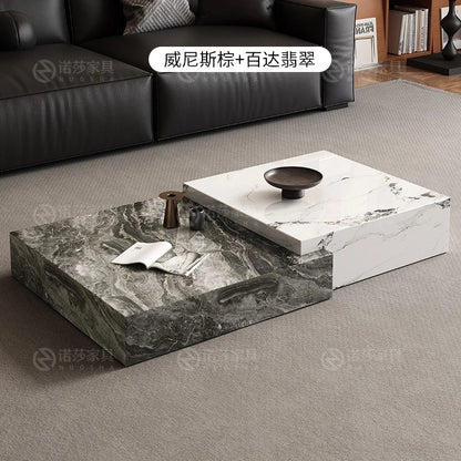 Rock Slab Light Luxury Coffee Table Decoration Aesthetic Unique Italian Side Table Modern Living Room Mesas Bajas Home Furniture - Kimlud