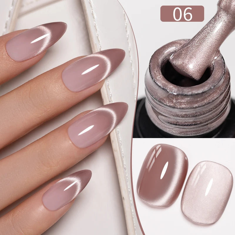 7.5ML Sparkling Reflective Glitter Gel Nail Polish Pink Purple Red Blue Colors Dark Flashing Nail Gel Soak Off UV Nail Varnish