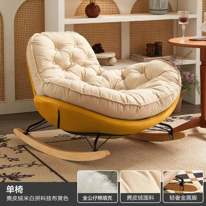 Home Balcony Casual Rocking Chair Lounge Comfortable Sofa Iving Room Bedroom Nordic Luxury Furniture Chaise Lounge Accessories