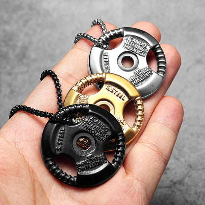 Dumbbell Pads Men Necklace With Pendant Fitness Gym Stainless Steel Jewelry Punk HipHop New In for Male Women Gifts Wholesale