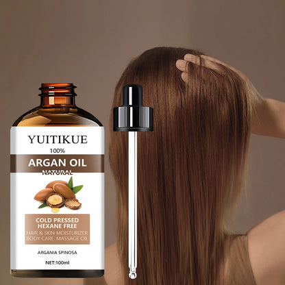YUITIKUE Moroccan Argan Oil - Strengthening Hair Oil for Nourishing Ends and Dry Organic Hair - Kimlud
