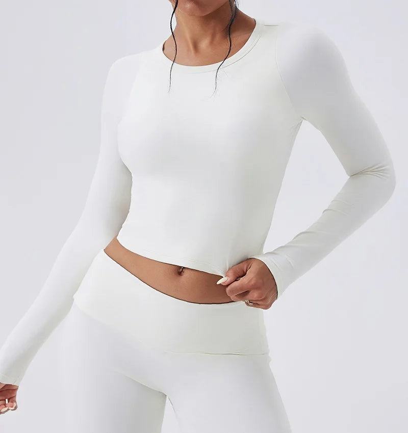Cloud Hide SEXY Back Grey Yoga Shirts for Women Long Sleeve Pilates Blouse Sports Gym Fitness Top Running T-Shirt Workout Shirt - Kimlud