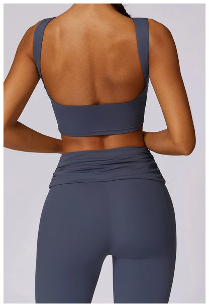 High Strength Sports Bra Shockproof Crop Top Anti-sweat Fitness Top Women Yoga Bra Backless Push Up Sport Top Gym Workout Top - Kimlud