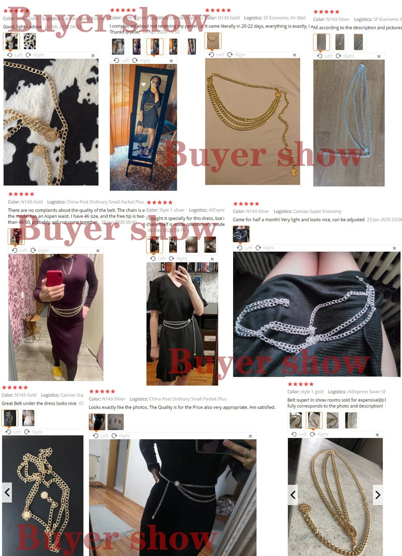 Retro Chain Belts for Women Waistbands Multilayer Long Tassel for Dress Waist Chain Belts Rhinestone Crystal Belly Chain...