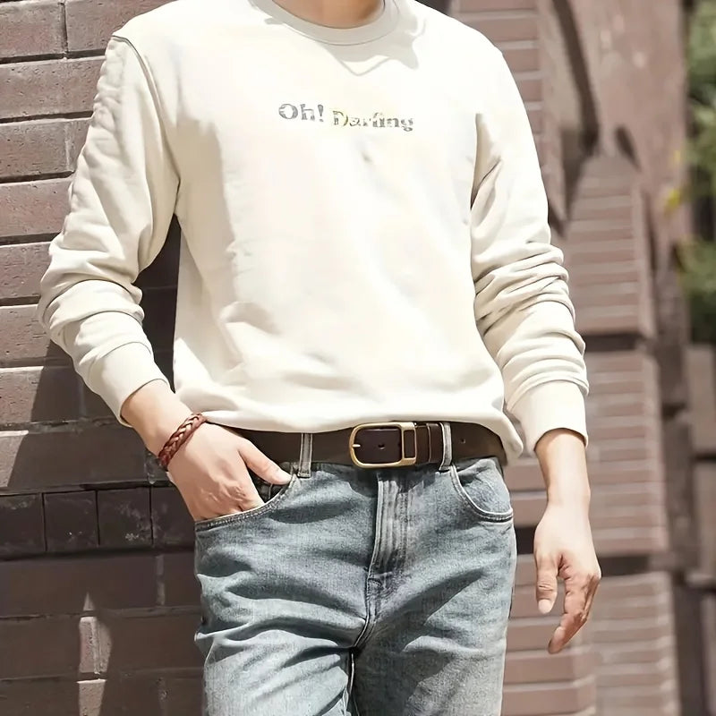 Men's Trendy Casual Belt For Men Coboy Style Belts Pin Buckle Belt Jeans Retro Belt Business Casual Belt | Kimlud Mid...