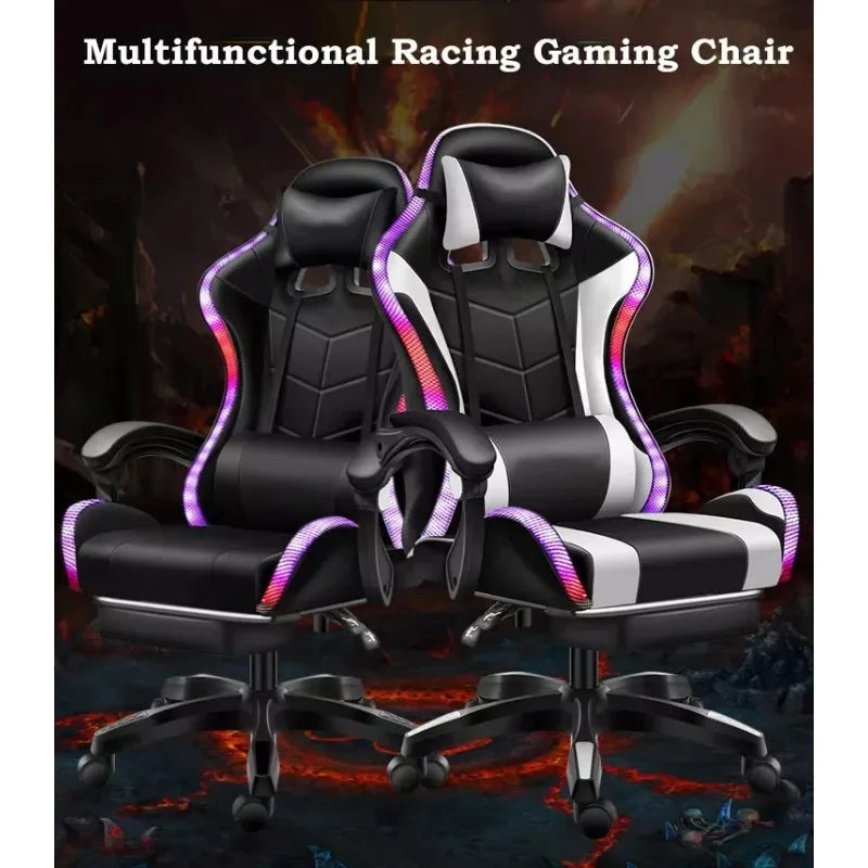 Cheap Pc Racing Computer Reclining Leather Gaming Chair with Footrest