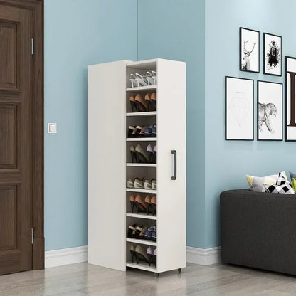 Sliding dustproof shoe cabinet, large capacity wheeled side pull shoe rack storage drawer type seam storage cabinet at home entr - Kimlud