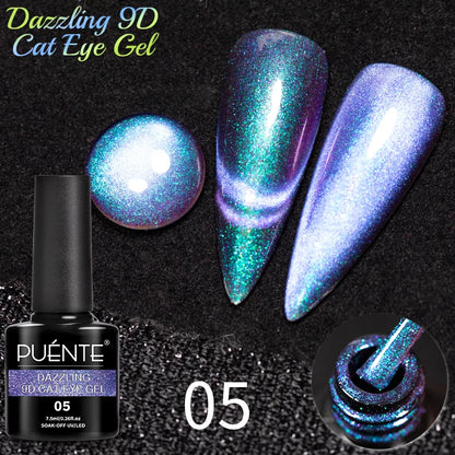7.5ML Sparkling Reflective Glitter Gel Nail Polish Pink Purple Red Blue Colors Dark Flashing Nail Gel Soak Off UV Nail Varnish