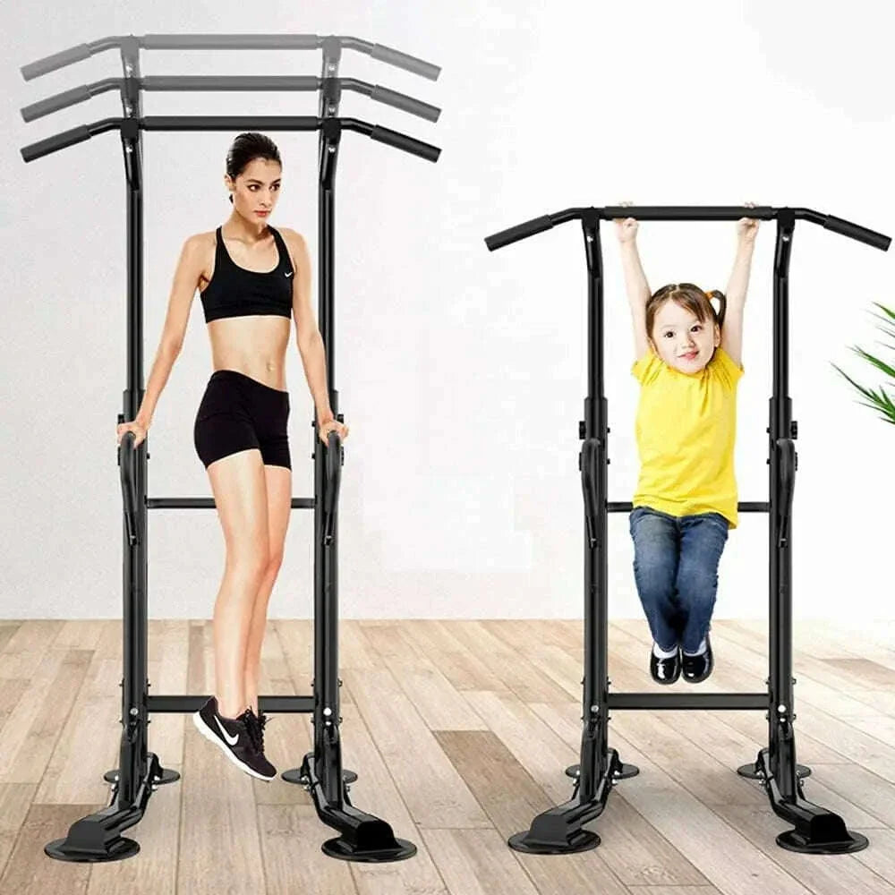 Power Tower Pull Up&Dip Station Height Adjustable Strength Training Workout Equipment for Home Gym