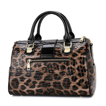 Aidrani A Trendy Leopard Print WOMEN'S Handbag Made of Glossy Material Waterproof and Scratch Resistant Technology and High-qua
