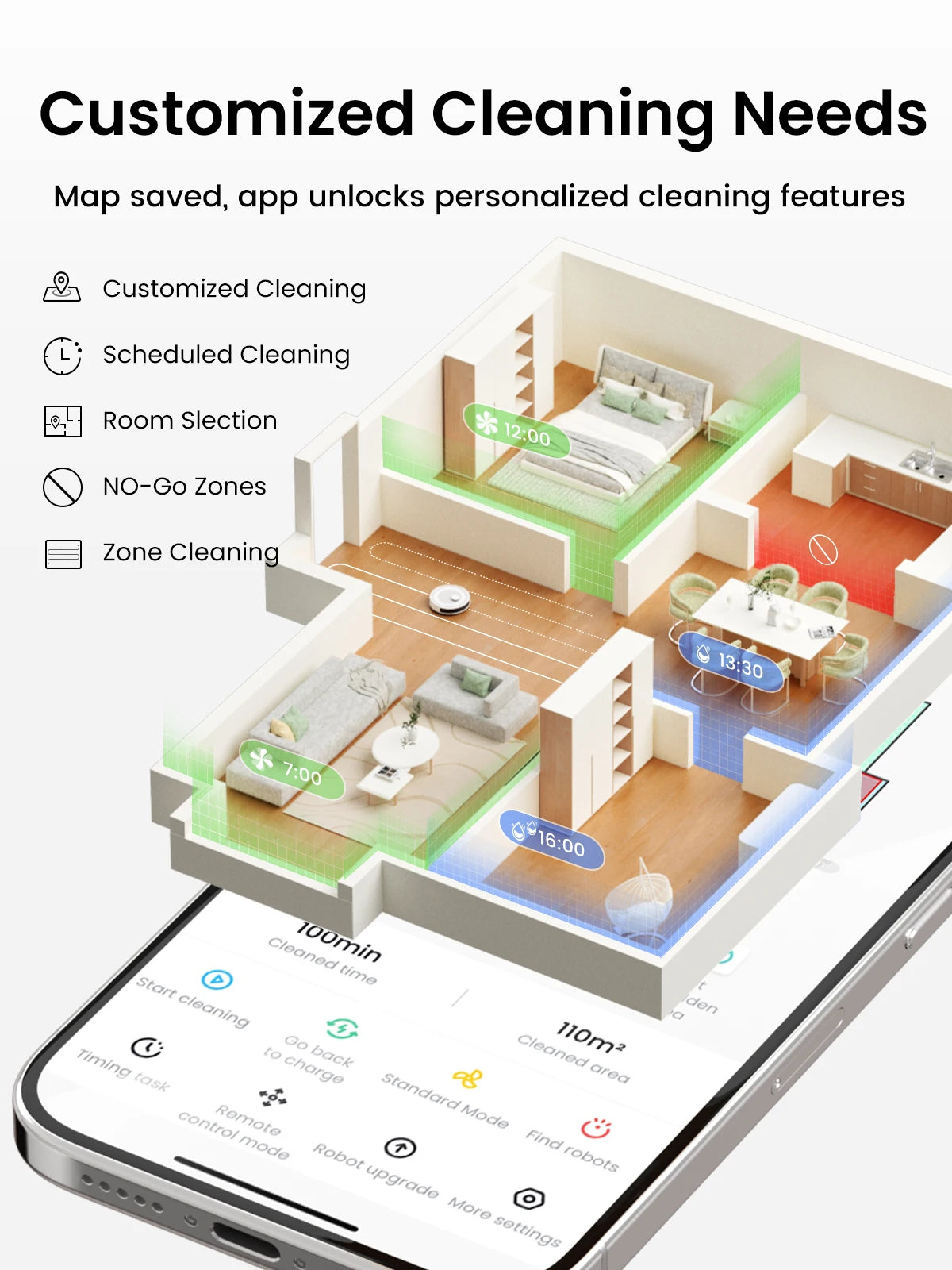 Lefant M2 Pro LDS Robot Vacuum and Mop Combo,  6000Pa Suction, Smart Mapping,60 Days Hands off Cleaning Vacuum