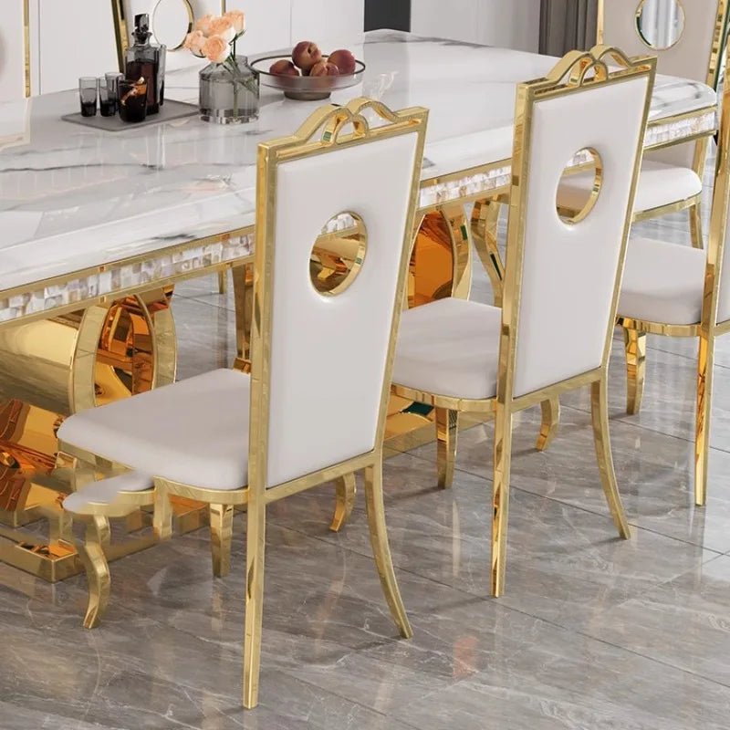 Kitchen Marble Dining Table Restaurant Side Chairs Living Room Study Dining Table Writing Office Muebles Commercial Furniture - Kimlud