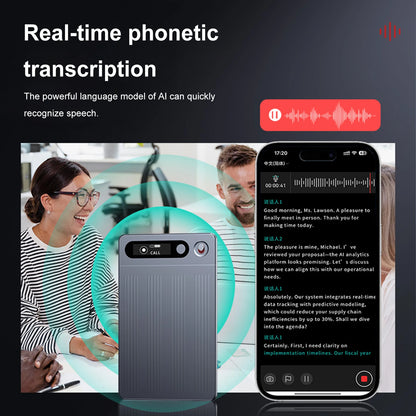 64G AI Voice Recorder Language Translation Device Support 134 Languages Audio Dictaphone Transcribe & Summarization with ChatGPT