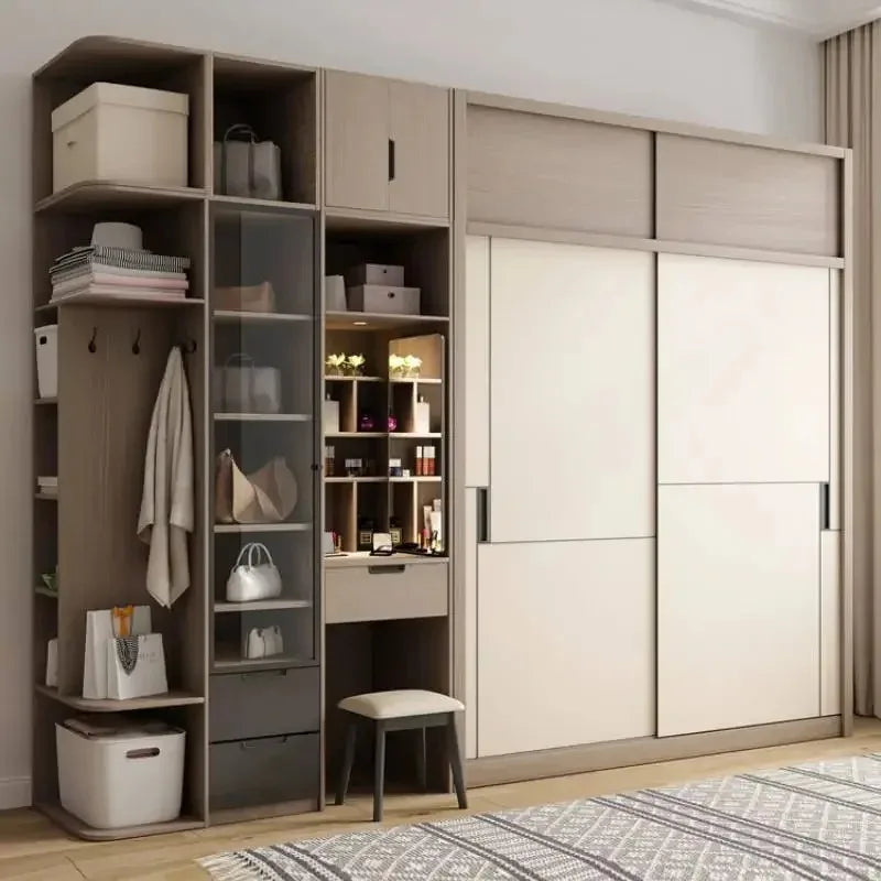 Luxury Modular Wardrobes Sliding Door Orgnizer Modern Bedroom Wardrobe Display Wooden Stylish Armario Ropero Bedroom Furniture - Kimlud