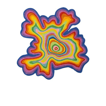 Creative Design Living Room Decoration Carpet Irregular Rainbow Rugs for Bedroom Fluffy Soft Dopamine Plush Rug Home Thick Mat