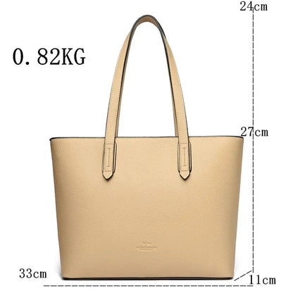 Genuine High Quality Large Capacity Shoulder Bag Female Tote Bag New Luxury Designer Handbag For Fashion Women Brand Shopper Bag - Kimlud