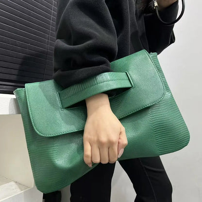 Ladies' fashionable retro snake patterned handbag with high capacity and detachable shoulder strap, single shoulder bag