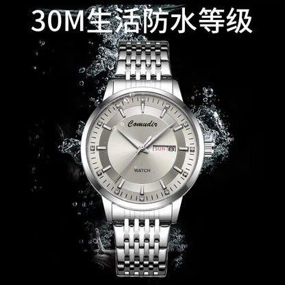 Fully Automatic Non Mechanical Men's Watch Men's Hollowed Out Waterproof Tide Glow in The Dark Dual Calendar
