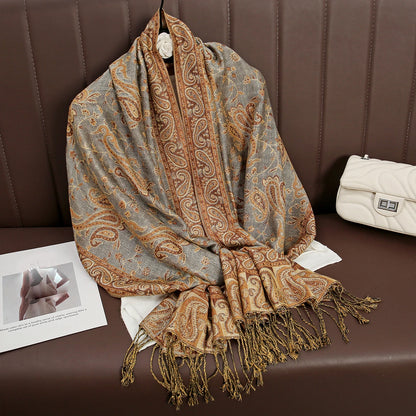 Luxury Brand Autumn Cashmere Pashmina Shawl Lady Wrap Warm Winter Scarves Design Print Female Foulard Cotton Stoles...