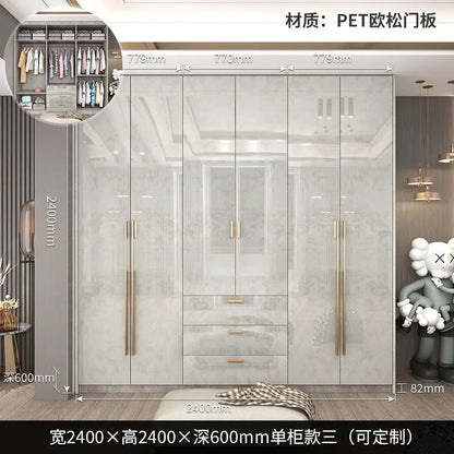 Support Storage Wardrobes Glass Door Shelves Organizers Luxury Wardrobe Bedroom Storage ClothesCupboard Armoires home Furniture - Kimlud