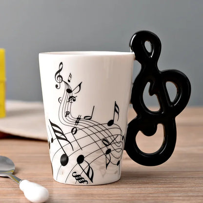 Novelty Music Note Cup Ceramic Guitar Coffee Mugs Personality Tea/Milk/Juice/Lemon Water Bottle Christmas Birthday Gift...