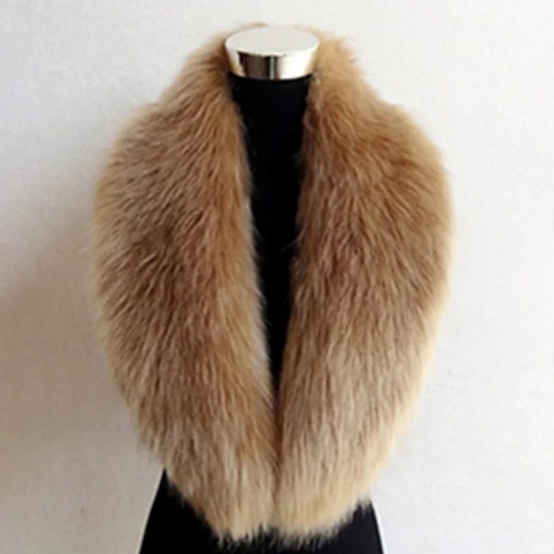 100Cm Artificial Fox Fur Scarf For Women Winter Warm Faux Fur Collar Lady Shawl Woolen Windbreaker Decoration Coat Hat Accessory