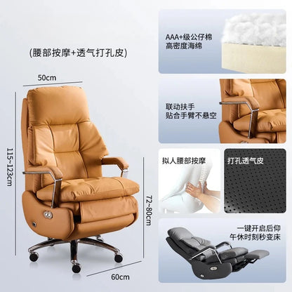 Computer Sillas De Oficina OfficeFurniture Nordic Leather Boss Chair Electric | Kimlud Office Luxury Chair