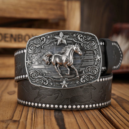 A Western-style PU belt with buckles suitable for both men and women, casual and retro, is perfect for daily outings |...