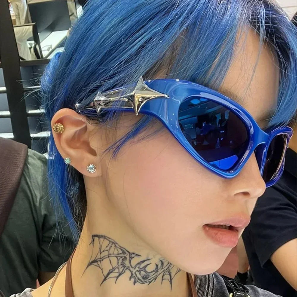 Y2k Fashion Punk Sports Sunglasses for Men Women Luxury Brand Designer Sun Glasses Men's Vintage Shades UV400 Goggle...