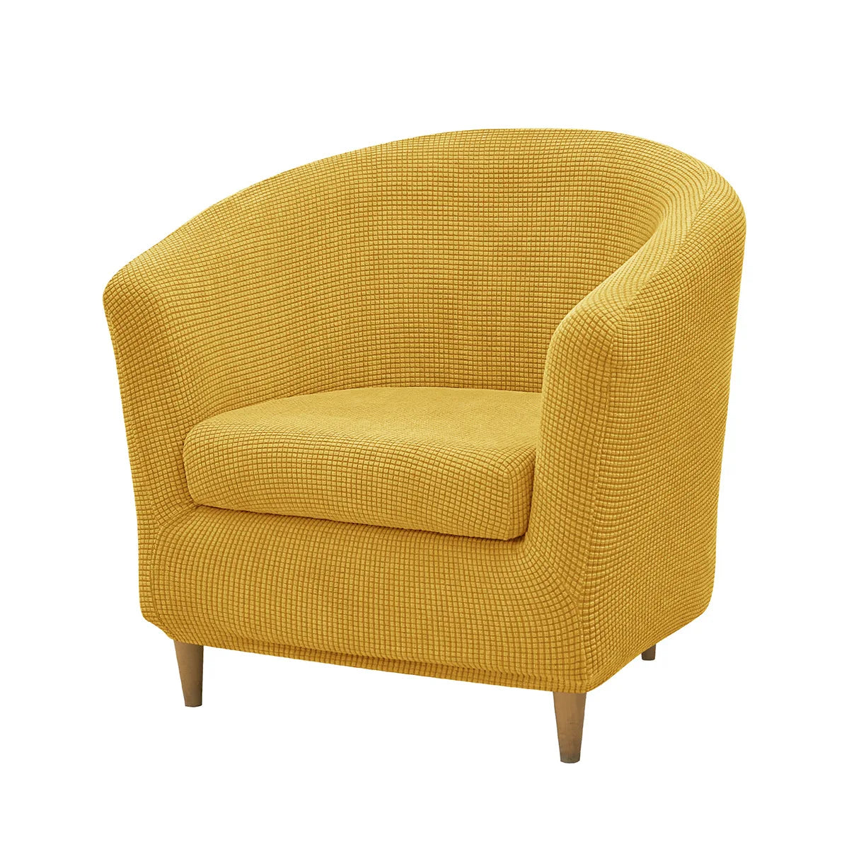 2pcs/set Jacquard Stretch Club Armchair Slipcover 1pc Barrel Tub Sofa Cover + 1pc Polar Fleece Couch Cover Furniture...