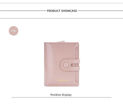 Women's Oiled Waxed Leather Wallet - Buckle Closure, Vertical Zipper Coin Pocket & 6 Card Slots (Heritage Design)