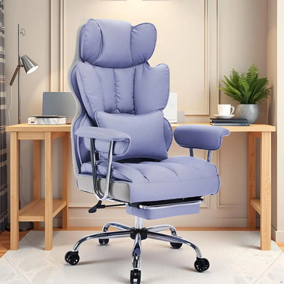 Big and Tall Office Chair 440LBS, Purple Heavy Duty Executive Chair with Footrest, Ergonomic Desk Chair for Home Office,...