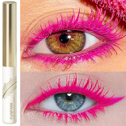 10-Color Ultra-fine Brush Mascara Strong and Lasting Content and Length, Waterproof Prolonged Eye Lash Makeup Black Red Purple