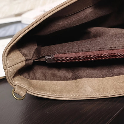 Elegant retro-style handbag with wrist strap, large-capacity ladies' handbag, khaki zipper, perfect for parties and weddings. No